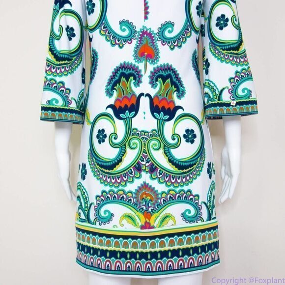 Laundry‎ by Shelli Segal green white floral print dress, women size 4 - Picture 7 of 16